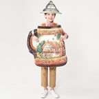 Unisex nan traditioneller keramischer Bierkrug mit Zinndeckel und handbemaltem Reliefmotiv R&B