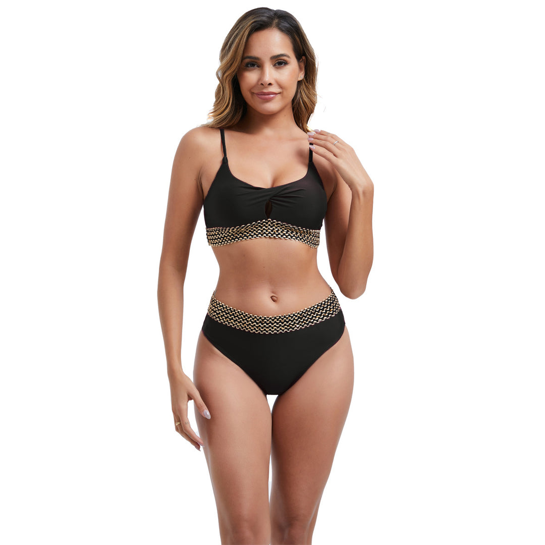 Damen Hochtailliertes Bikini-Set mit modischen Akzentdetails R&B
