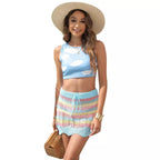 Damen sportliches Crop-Top mit Wolkenmuster R&B