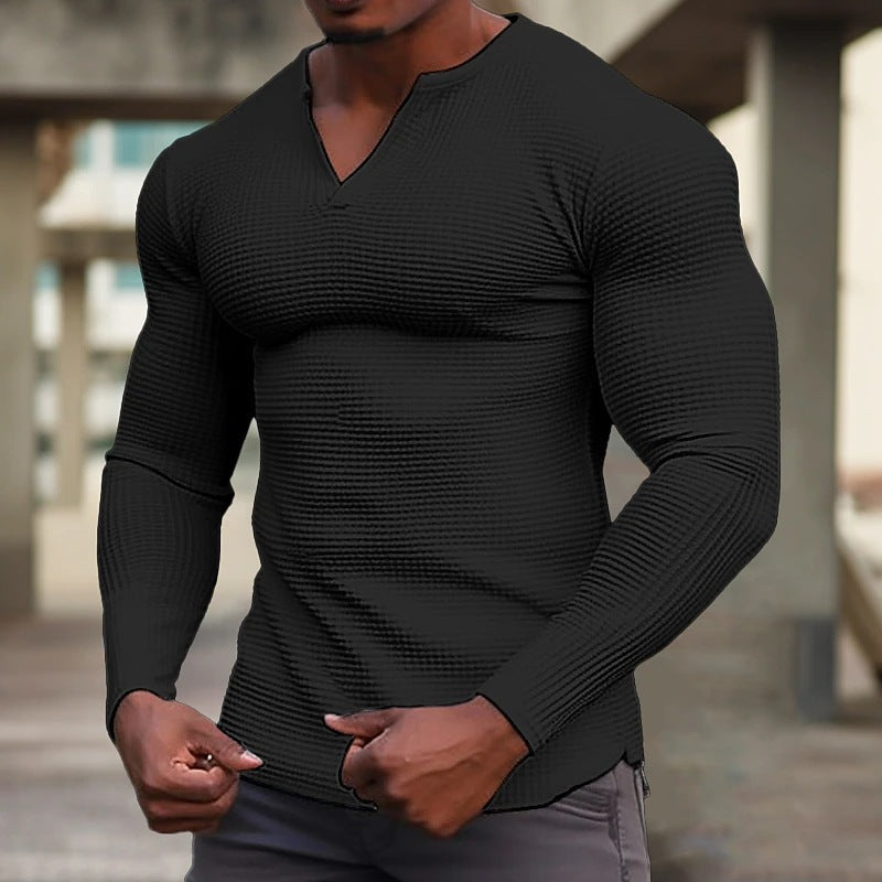 Herren Langarmshirt mit strukturiertem Design R&B