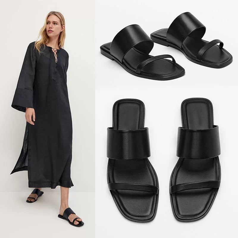 Damen elegante Riemensandalen mit breitem Obermaterial und geschmackvollem Design R&B