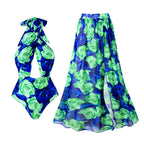 Damen Badeanzug mit innovativem Schnitt und floralem Design R&B