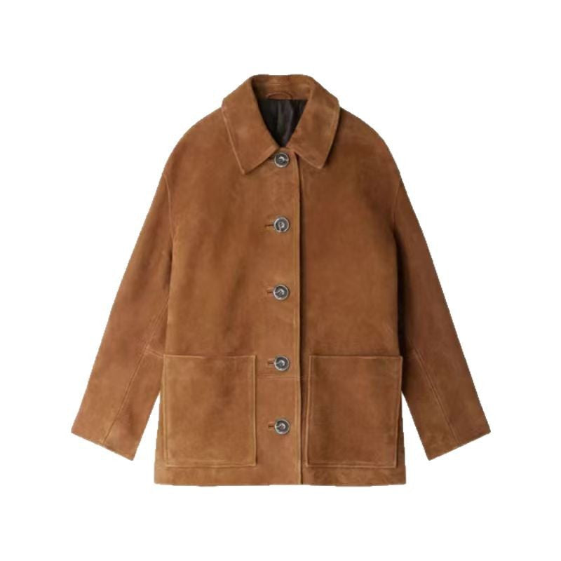 Damen Herrenmode Wildlederjacke R&B