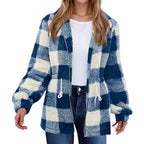 Damen Plüschjacke mit Karomuster R&B