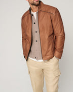 Herren modische jacke mit klassischem Stehkragen und eleganten Akzenten