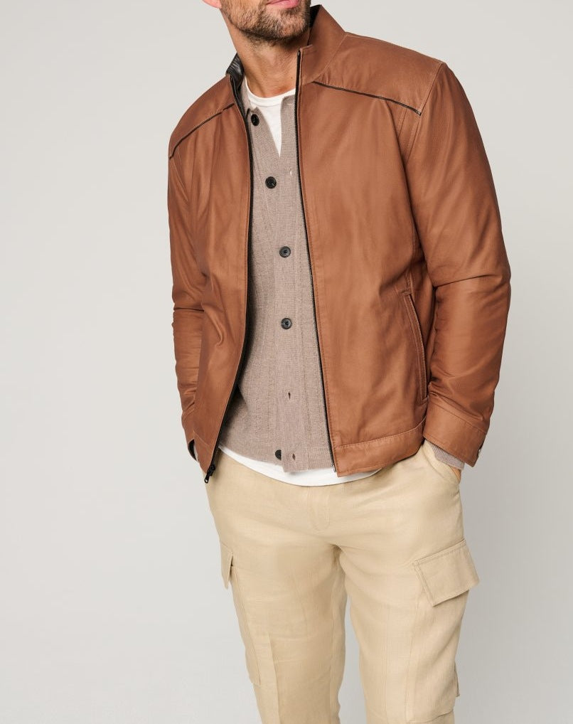 Herren modische jacke mit klassischem Stehkragen und eleganten Akzenten
