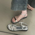 Damen elegante Sandalen mit schimmerndem Riemen und rutschfester Sohle R&B