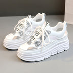 Damen Sportliche Plateau-Sneakers mit funkelnden Akzenten und trendigem Design R&B