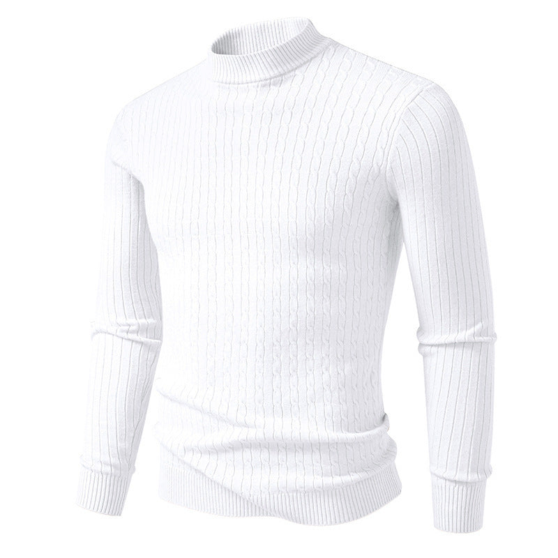 Herren Rollkragenpullover aus strukturiertem Strickmaterial R&B