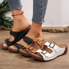 Damen Komfortable Fußbett-Sandalen mit verstellbaren Riemen R&B