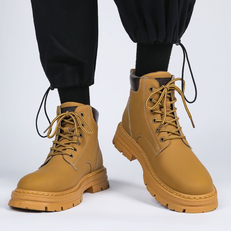 Damen robuste und stylische Stiefeletten aus robustem Leder