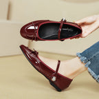Damen elegante Ballerinas mit dekorativem Riemen und funkelndem Schmuckdetail