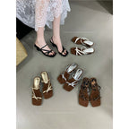 Damen elegante Slingback Sandalen mit präziser Riemchenführung R&B