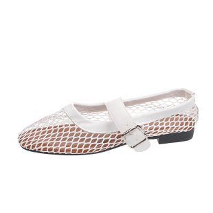 Damen modische Riemchen-Ballerinas mit Netzstruktur R&B