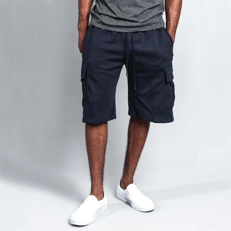 Herren Cargo-Shorts aus atmungsaktivem Sweatstoff mit verstellbarem Kordelzug und praktischen Taschen R&B