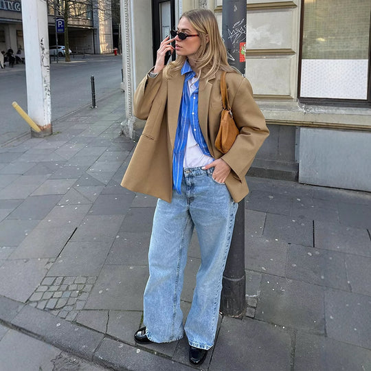 Damen oversized Blazerjacke mit modernem Schnitt R&B