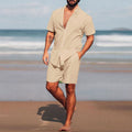Herren lässiges Kurzarmhemd und Shorts Set R&B