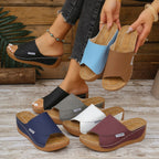 Damen Wedge-Pantoletten mit modischem Riemendesign und komfortablem Fußbett R&B 1779863329