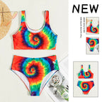 Damen Hochtailliertes Bikini-Set mit Spiralmuster R&B