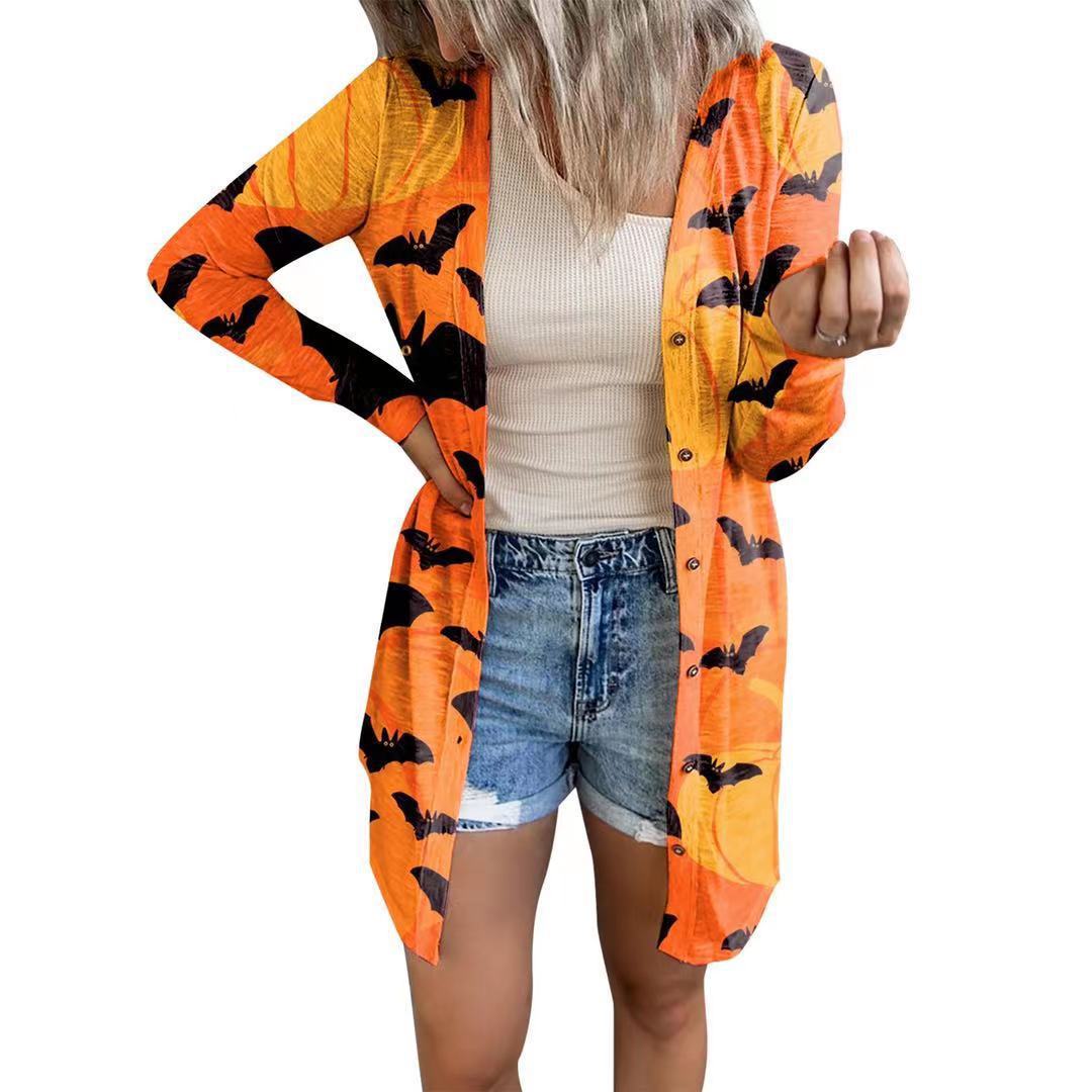 Damen Langarm-Cardigan mit knöpfbarem Design und einzigartigem Batikmuster R&B