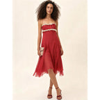 Damen Fließendes Midi-Kleid mit raffinierten Rüschendetails R&B