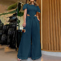Damen Eleganter Jumpsuit mit Cut-Out und voluminösen Ärmeln R&B