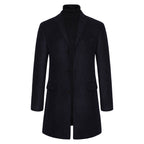Herren eleganter Wollmantel mit modernem Schnitt und praktischen Taschen