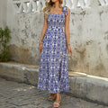 Damen Maxikleid mit schulterfreiem Design und floralem Muster R&B