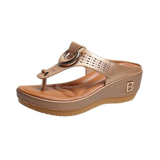 Damen Wedge-Sandalen mit elegantem Zehensteg und komfortabler Fußbettgestaltung R&B