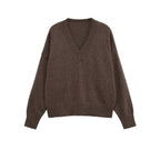 Damen V-Ausschnitt Strickpullover mit lässigem Schnitt R&B
