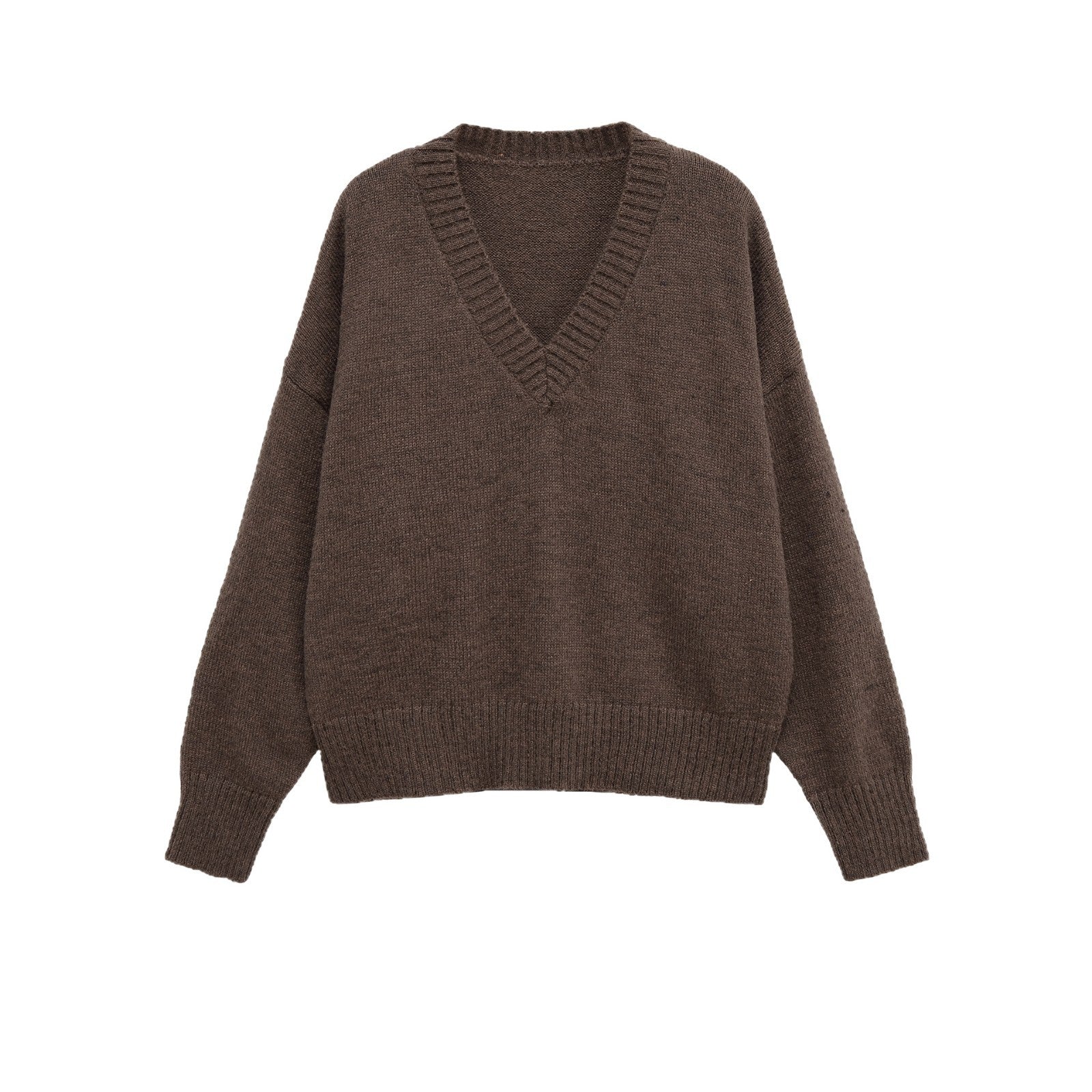 Damen V-Ausschnitt Strickpullover mit lässigem Schnitt R&B