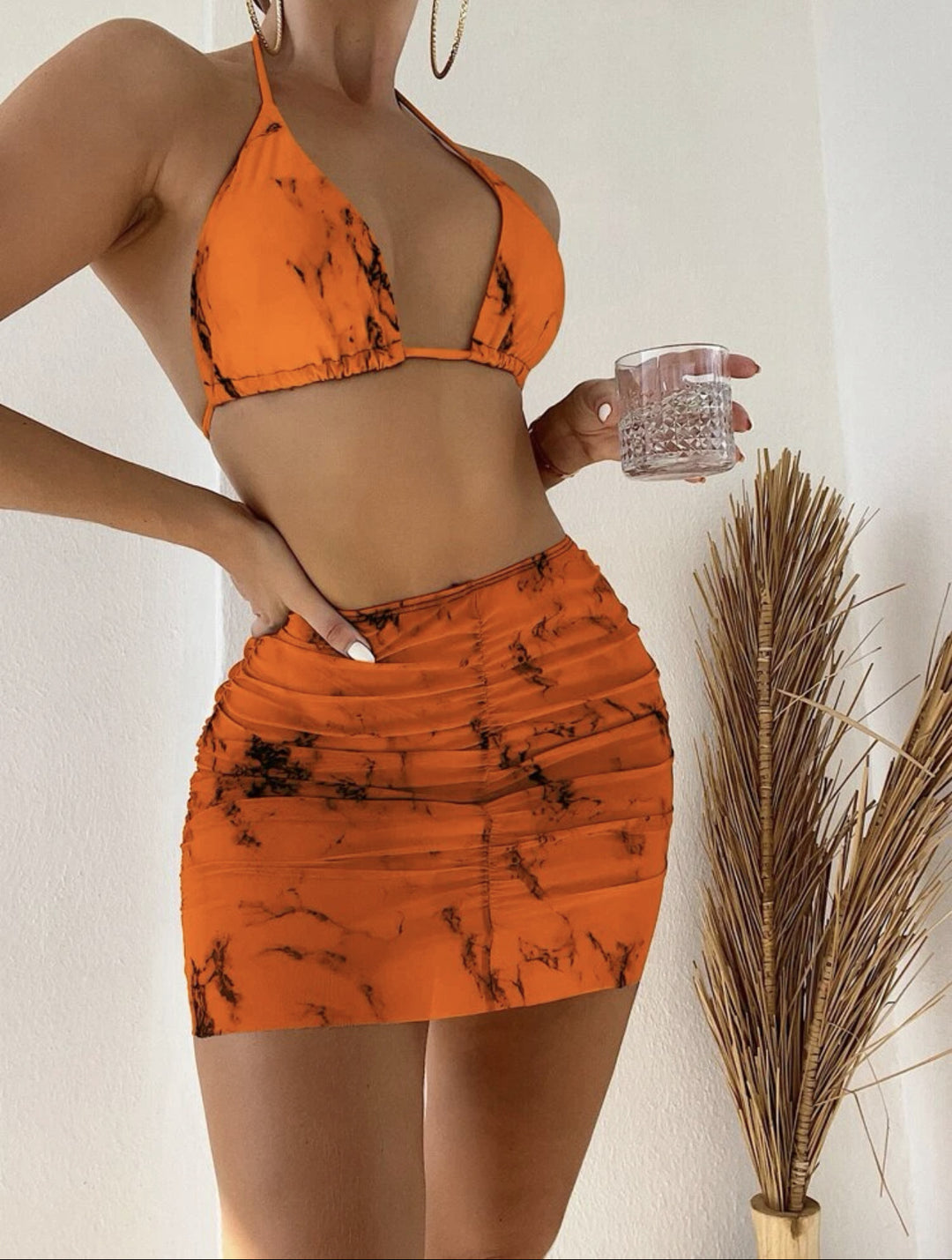 Damen Triangel-Bikini-Set mit raffiniertem Wickelrock R&B