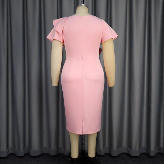 Damen Figurbetontes Kleid mit Rüschendetails und Taillengürtel R&B