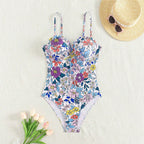 Damen Einteiliger Badeanzug mit floralem Design und traumhaftem Ausschnitt R&B