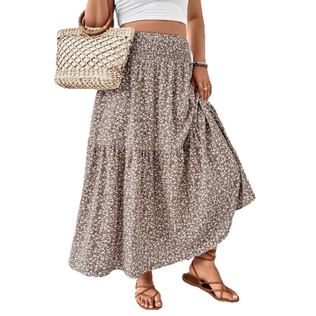Damen Maxirock mit fließendem Schnitt und floralem Design R&B