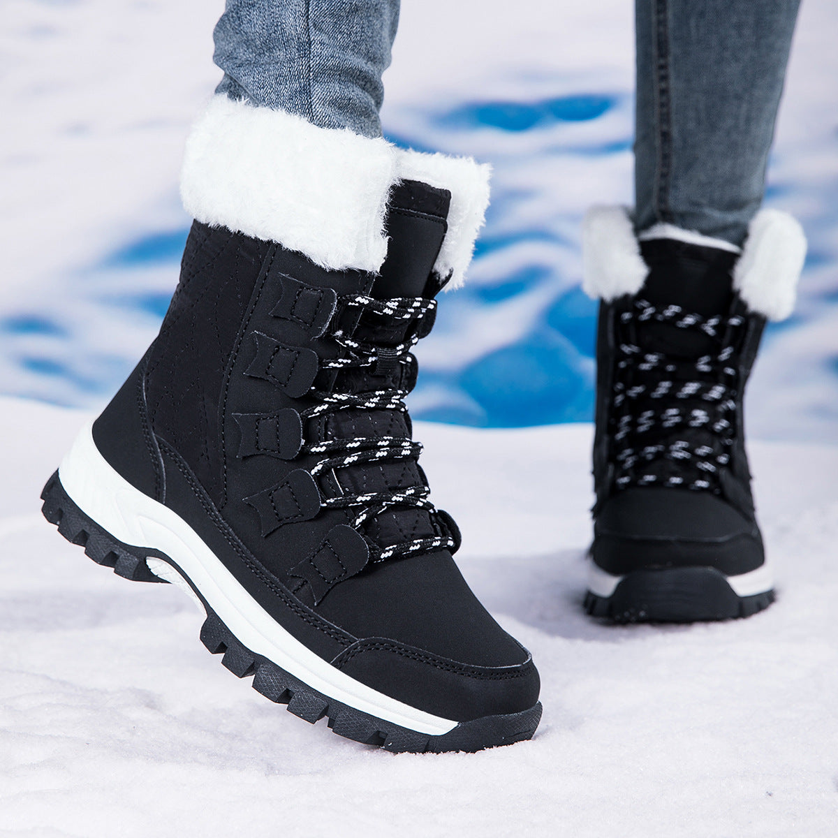Damen Isolierte Winterstiefel mit rutschfester Sohle und weichem Innenfutter R&B