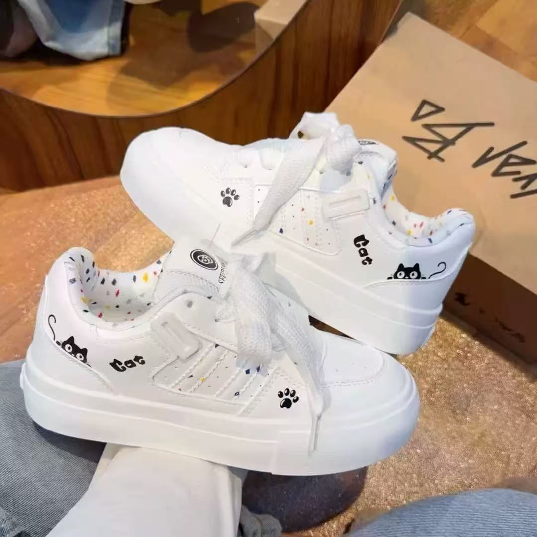 Damen Trendige Plattform Sneakers mit modischen Tiermotiven