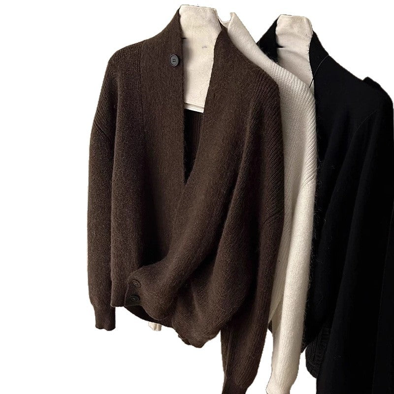 Damen Modischer Strickcardigan mit angesagtem Revers R&B