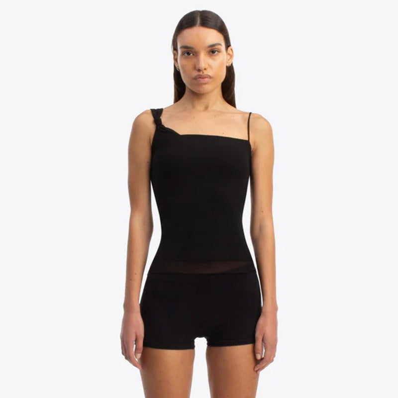 Damen lässiges Trägershirt mit knoten Detail R&B