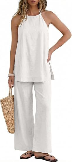 Damen Leichte und luftige Sommerhose mit Tanktop R&B