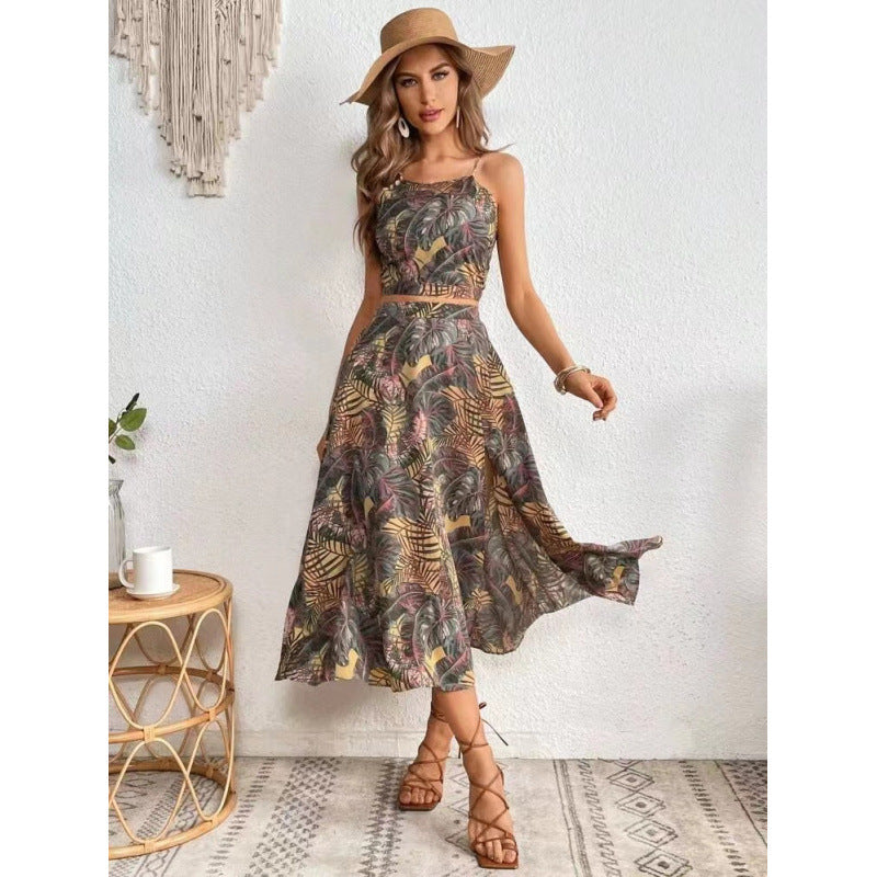 Damen Maxikleid mit floralem Twist und seitlichem Schlitz R&B
