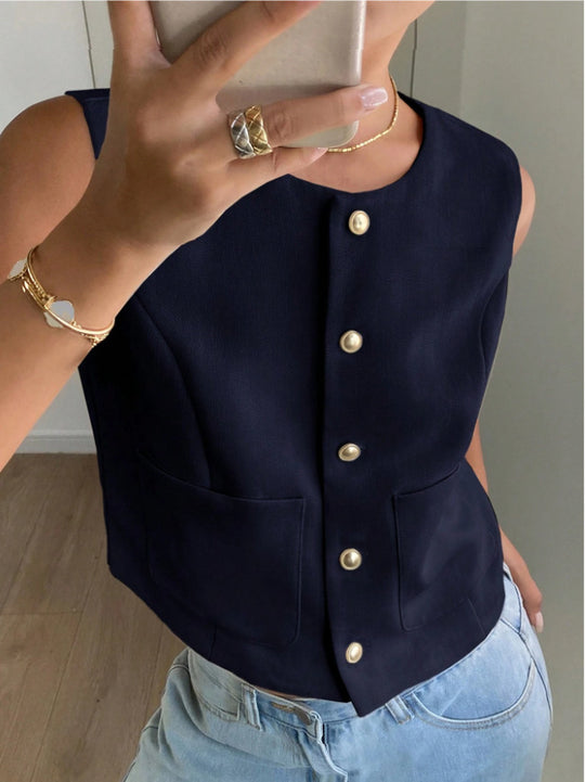 Damen modischer ärmelloser Blazer R&B