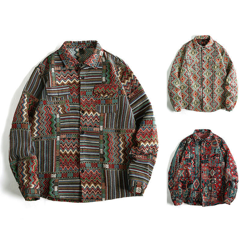 Herren Hemd mit geometrischem Muster R&B