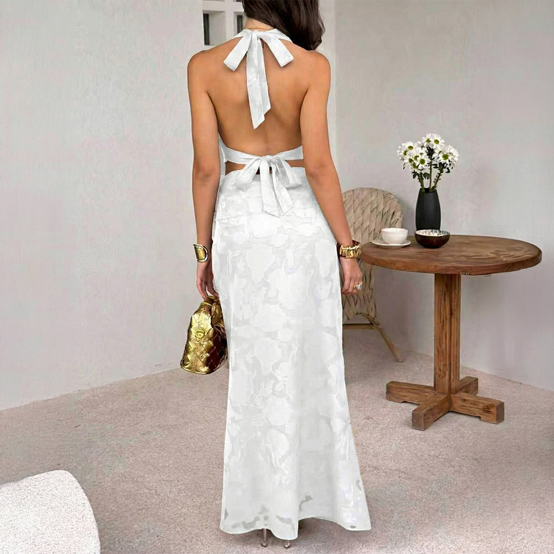 Damen Maxikleid mit elegantem Wickelausschnitt und floralem Design R&B