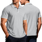 Herren nan strukturiertes Piqué-Kurzarm-Poloshirt mit Hemdkragen R&B