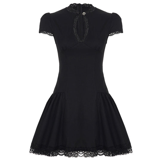 Damen Kleid mit romantischem Rüschensaum und zarten Spitzenakzenten R&B