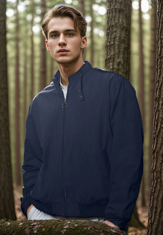 Herren lässige Windbreaker-Jacke mit hohem Kragen R&B