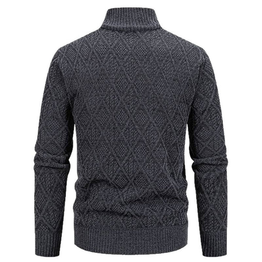 Herren Strickjacke mit strukturiertem Design und hohem Kragen R&B