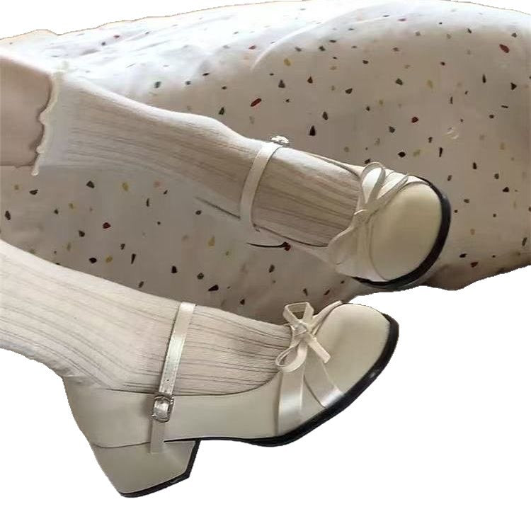 Damen Elegante Mary Jane Schuhe mit dekorativen Schleifen und großzügigem Blockabsatz R&B