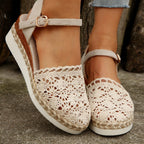 Damen Espadrilles mit elegantem Häkel-Design und komfortabler Sohle R&B